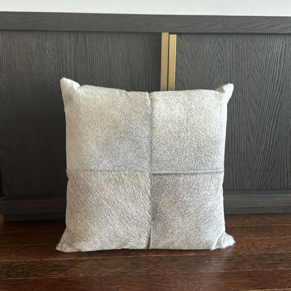 Cowhide accent pillow